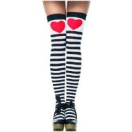 Bas amour de rayures leg avenue blanc rouge noir bas