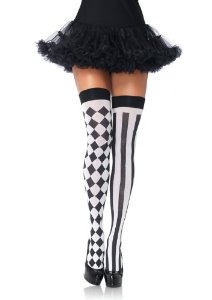 bas arlequin leg avenue noir blanc bas