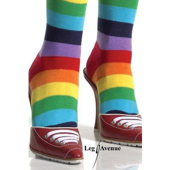 bas chaussettes arc en ciel leg avenue multicolore mi bas chaussettes sexy