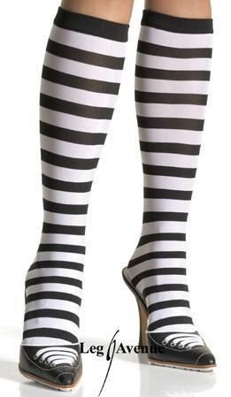 bas collants chaussettes acrylique squelette noir blanc leg avenue taille unique