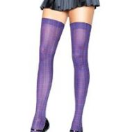 Bas opaques plaid leg avenue mauve bas