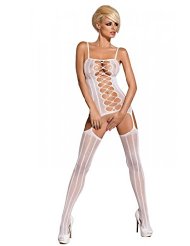 bodystocking noir croisillons et bas