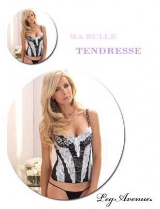 bustier floral leg avenue leg avenue large bustiers et corsets noir blanc