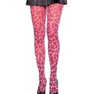 Collant leopard flashy leg avenue rose fluo collants