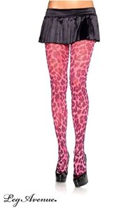 collant leopard flashy leg avenue rose fluo collants