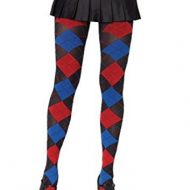 Collant losanges effet tisse leg avenue bleu rouge noir collants