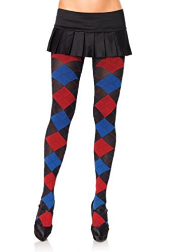 collant losanges effet tisse leg avenue bleu rouge noir collants