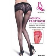 Collant resille avec shorty dentelle integre