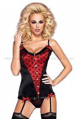 corset decollete avec coeurs