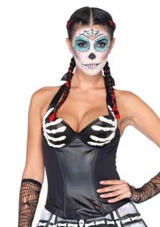 corset dos nu dia de los muertos leg avenue leg avenue large i halloween noir