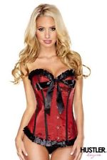 corset effet taffetas hustler lingerie bordeaux noir bustiers et corsets