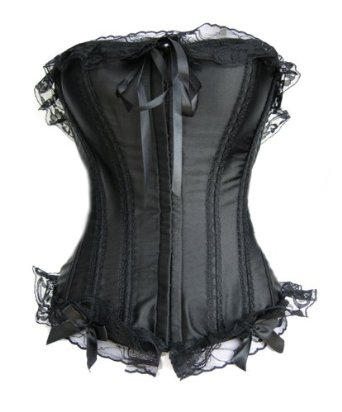 corset satin avec dentelle noire