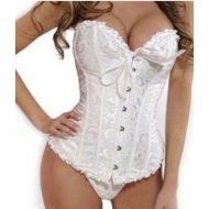 Corset satin et dentelle avec broderie