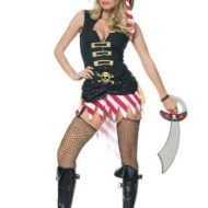 Costume 2 pieces pirate leg avenue noir rouge pirate