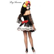 Costume 4 pieces sublime calaveras leg avenue ml i halloween noir rouge blanc