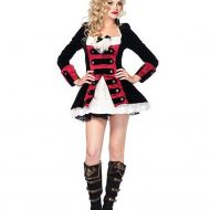 Costume capitaine pirate leg avenue noir rouge pirate