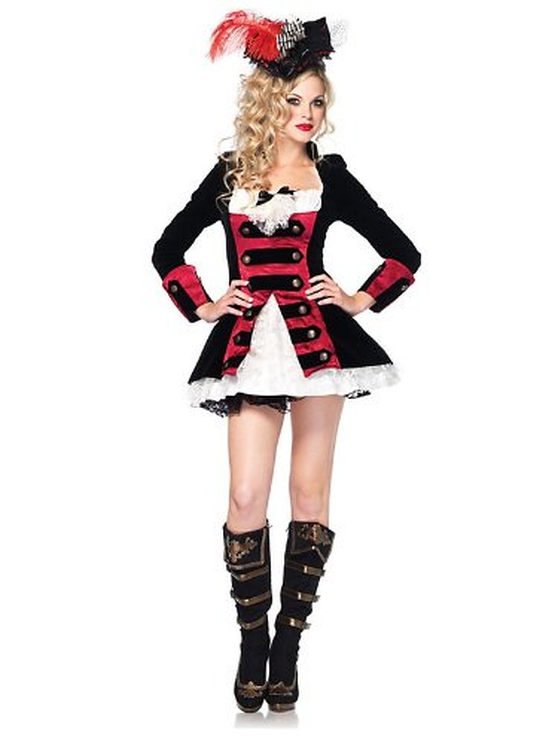 costume capitaine pirate leg avenue noir rouge pirate