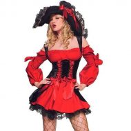 Costume pirate sanguinaire leg avenue noir rouge costumes grandes tailles