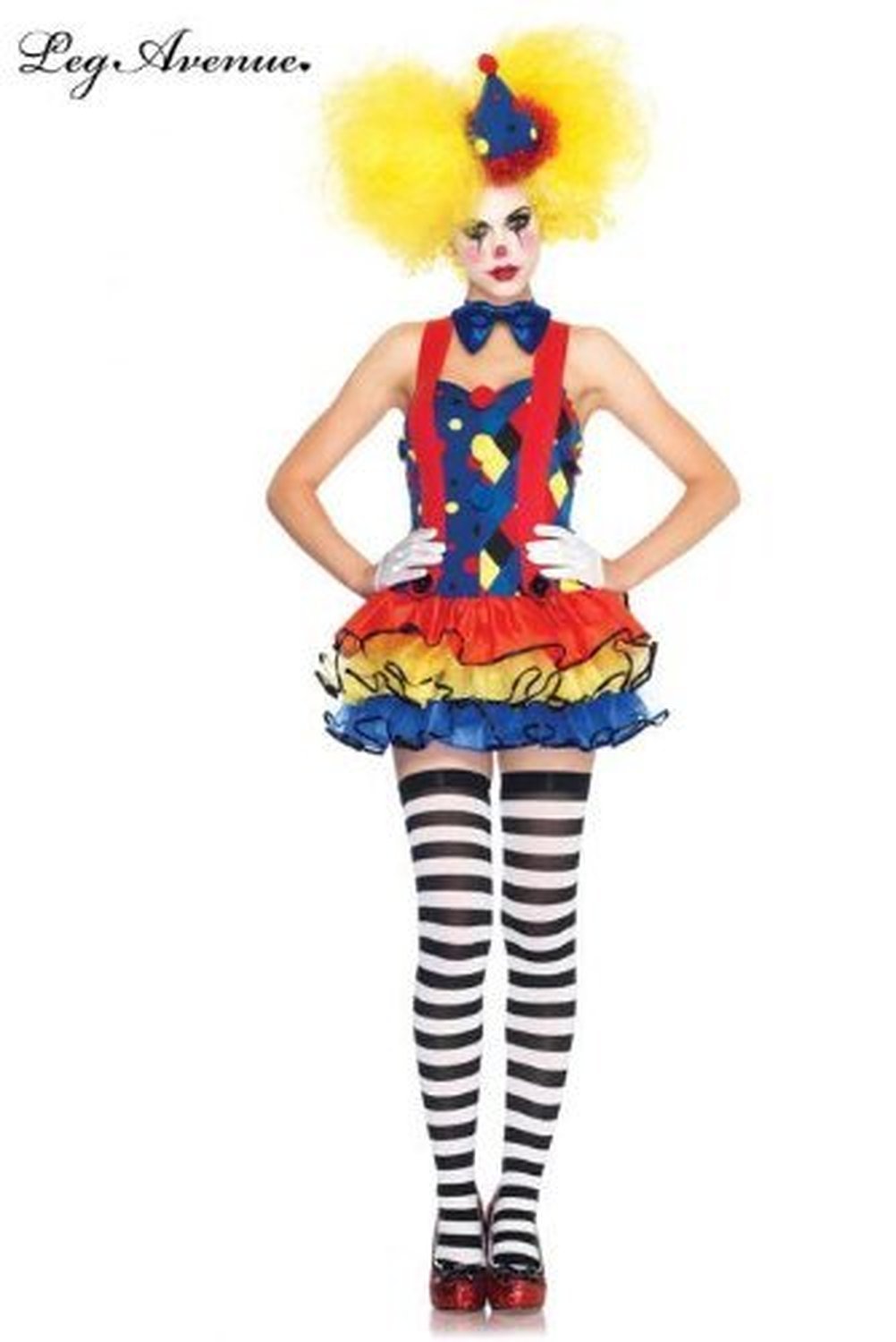 costumes clown ricaneur bleu rouge leg avenue small