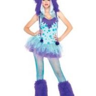 Costumes costume 2 pieces monstre farfellu a pois turquoise mauve leg avenue xs