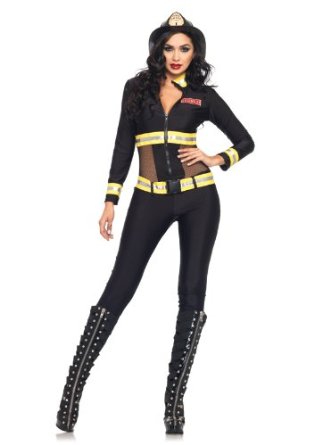 costumes costume 2 pieces pompier chic noir leg avenue small