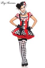 costumes costume 3 pieces clown arlequin noir rouge leg avenue small