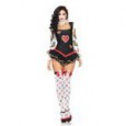 Costumes costume 3 pieces reine de coeur noir leg avenue small