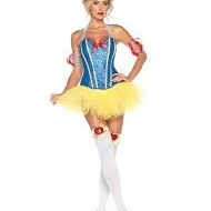 Costumes costume 4 pieces blanche neige sexy bleu leg avenue small