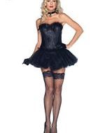 Costumes costume 4 pieces chaton noir noir leg avenue small