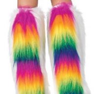 Costumes jambieres poils synthetiques arc en ciel multicolore leg avenue taille unique