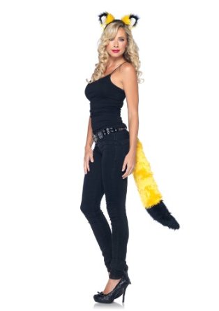 costumes kit delicieuse renarde diademe queue jaune noir leg avenue taille unique