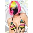 Costumes masque avec coeur noir rose fluo leg avenue