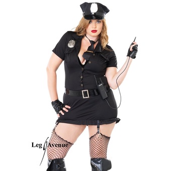 costumes police skirty set noir gris obsessive sm