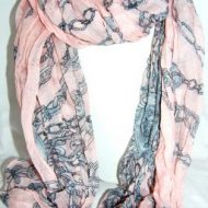 Foulard rose et gris