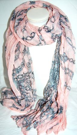 foulard rose et gris