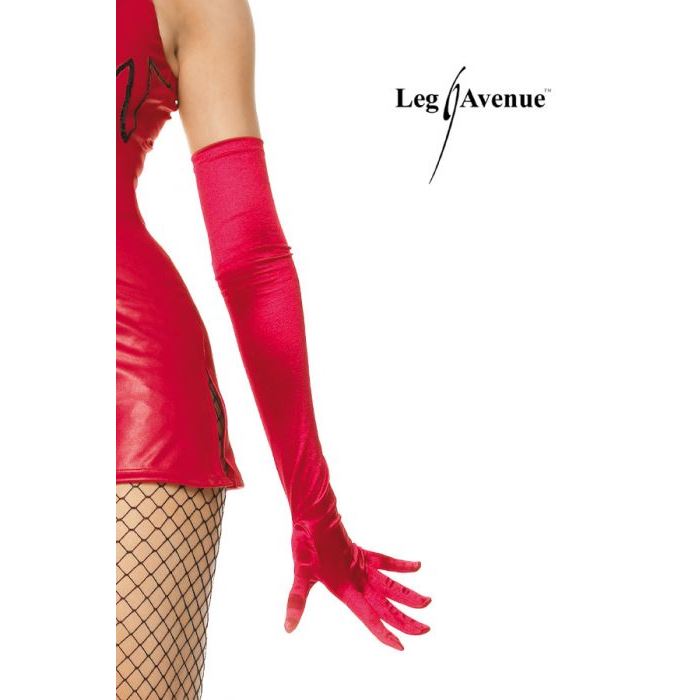 gants extra longs satin leg avenue rouge gants et mitaines