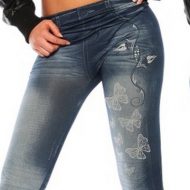 Legging effet jean et papillons