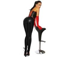 Legging wetlook arriere lace facon corset