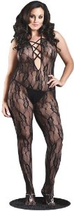 lingerie combinaison resille ouverte gt noir leg avenue plus size