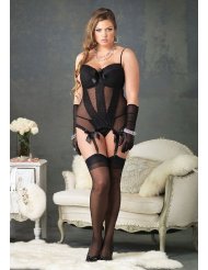 lingerie guepiere 2 pieces illusion gt noir leg avenue 1x 2x