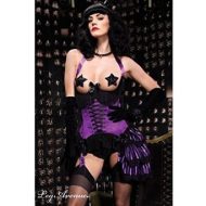 Lingerie jupe burlesque satin noir leg avenue