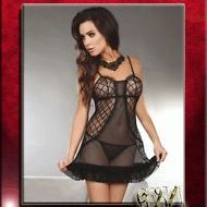 Lingerie nuisette florale brillance 2 pieces gt noir leg avenue 1x 2x