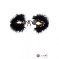 Menottes plumes et fourrures secret play secret play j menottes noir leopard