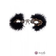 menottes plumes et fourrures secret play secret play j menottes noir leopard