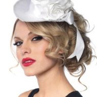 Mini haut de forme ma rose leg avenue blanc chapeaux