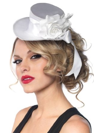 mini haut de forme ma rose leg avenue blanc chapeaux