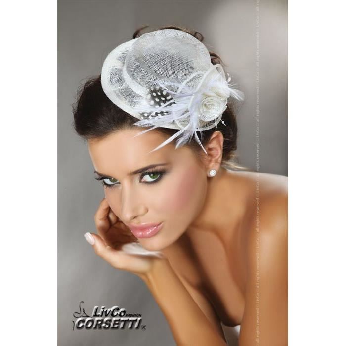 mini top hat modele 30 livco taille unique chapeaux blanc