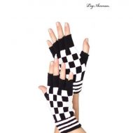 Mitaines a damier leg avenue noir mauve gants et mitaines