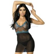 Nuisette noire turquoise lazuro