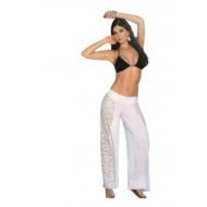 Pantalon de plage brode et semi transparent